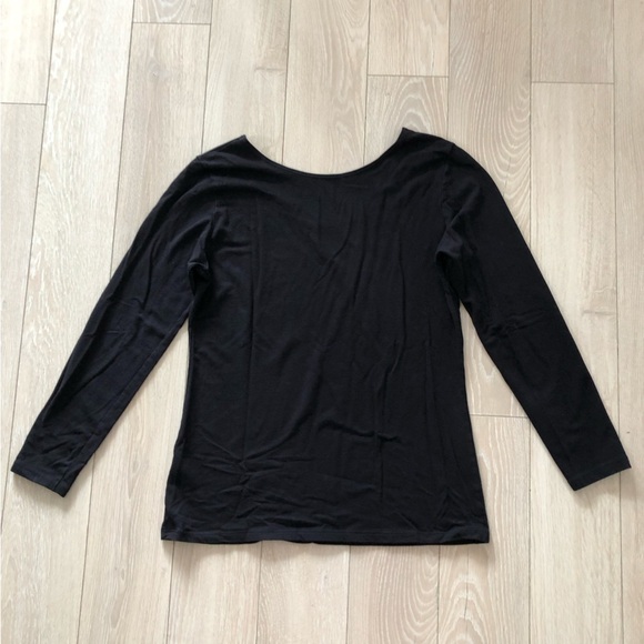 Uniqlo Heattech Extra Warm Crew Neck 3/4 Long Sleeve Top in Black Size L - Picture 3 of 9